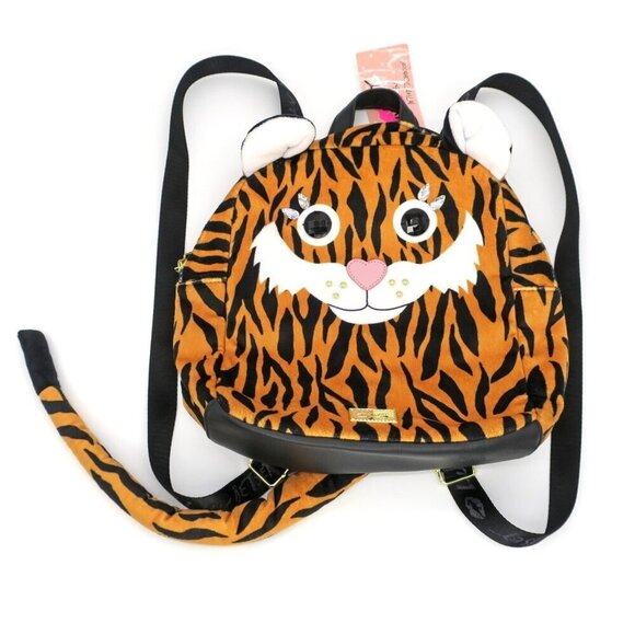 Betsey Johnson Spike Tiger Backpack Purse Kitsch Animal Print Bag New with Tag - Picture 2 of 3